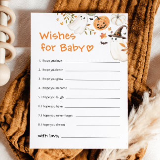 Little Boo Halloween Baby Shower Wishes For Baby Advice Card