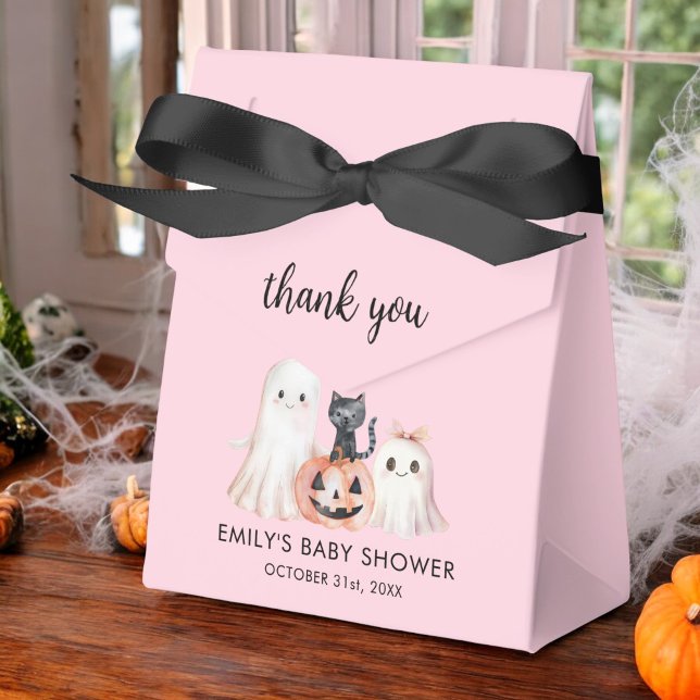 Little Boo Halloween Blush Pink Baby Shower Favour Box (Creator Uploaded)