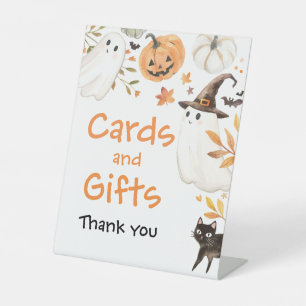 Little Boo Halloween Cards & Gifts Baby Shower Pedestal Sign