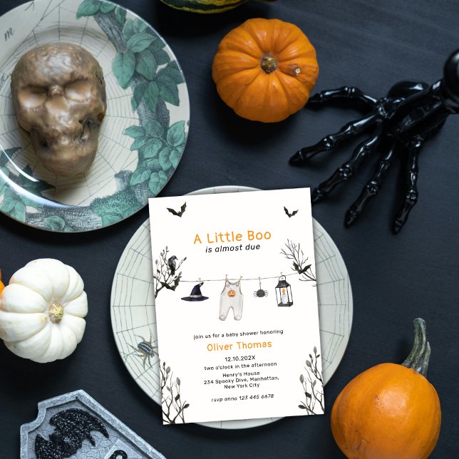 Little Boo Halloween Clothesline Baby Shower Invitation (Little Boo Halloween Clothesline Baby Shower Invitation)