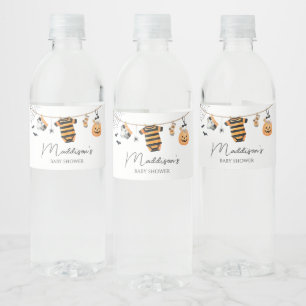 Little Boo Halloween Clothesline Baby Shower Water Bottle Label