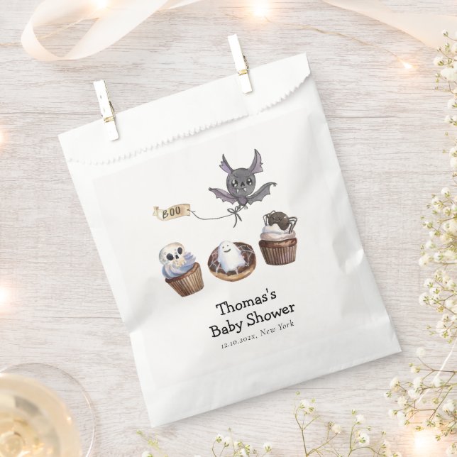 Little Boo Halloween cupcake Baby Shower Favour Bag (Clipped)