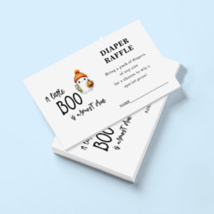 Little Boo Halloween Diaper Raffle Baby Shower Enclosure Card