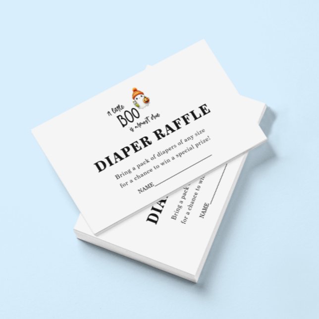 Little Boo Halloween Diaper Raffle Baby Shower  Enclosure Card (Creator Uploaded)