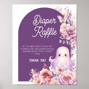 Little Boo Halloween Diaper raffle Baby Shower Poster