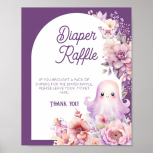 Little Boo Halloween Diaper raffle Baby Shower Poster