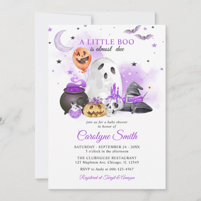Little Boo Halloween Gender Neutral Baby Shower Invitation (Front)