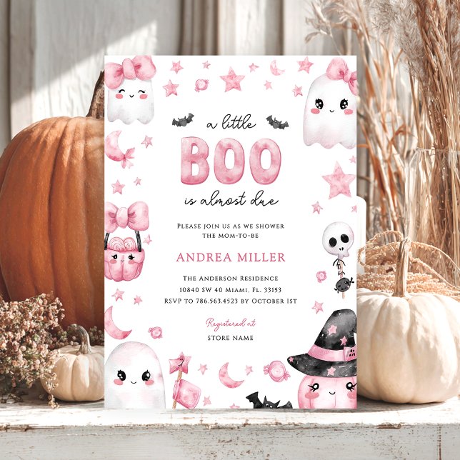 Little Boo Halloween Ghost Baby Shower Invitation (Creator Uploaded)