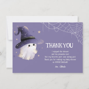 Little Boo Halloween ghost  baby shower Thank You Card