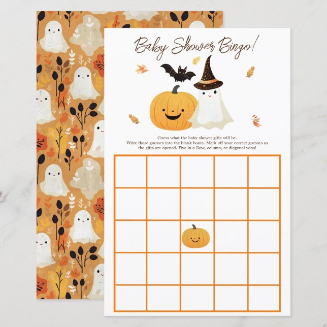 Little Boo Halloween Gift Bingo Baby Shower  (Front/Back)