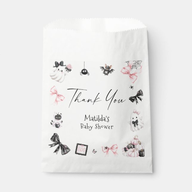 Little Boo Halloween Girl Baby Shower Favour Bag (Front)