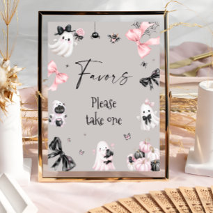 Little Boo Halloween Girl Baby Shower Favours Poster