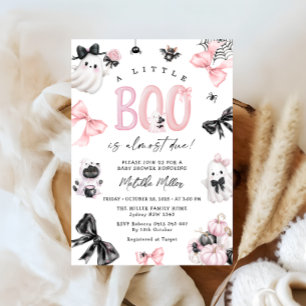 Little Boo Halloween Girl Baby Shower Invitation