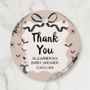 Little Boo Halloween Gothic Baby Shower Round Favour Tags