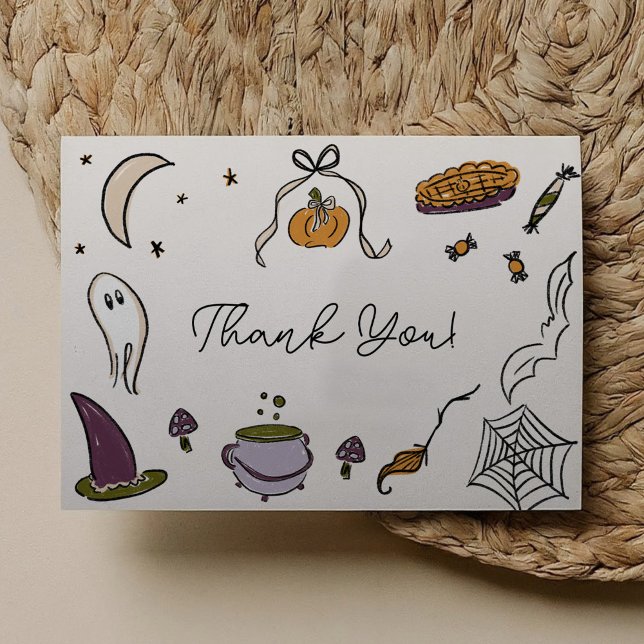Little Boo Halloween Illustrated Baby Shower Thank You Card (Little Boo Halloween Illustrated Baby Shower Thank You Card)