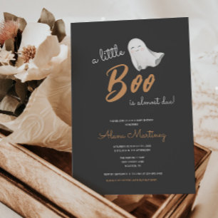 Little Boo Halloween Neutral Baby Shower   Invitation