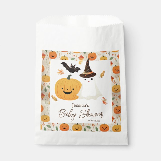 Little Boo Halloween Pattern Baby Shower  Favour Bag (Front)