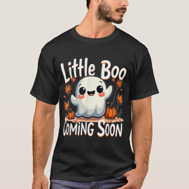Little Boo Halloween Pregnancy Announcement T-Shirt (Front)