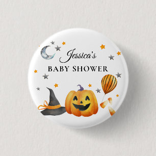 Little Boo Halloween Pumpkin Baby Shower 3 Cm Round Badge