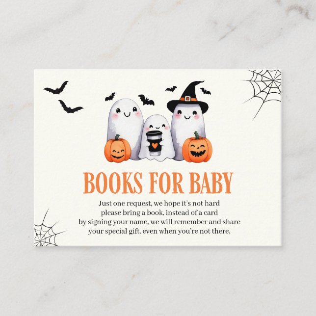 Little Boo Halloween Pumpkin Book for Baby Request Enclosure Card (Front)