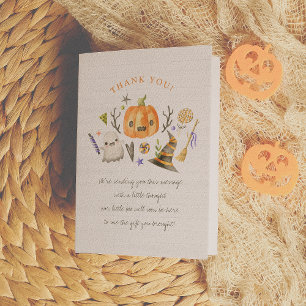Little Boo Halloween Pumpkin Thank You Card