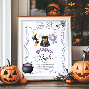 Little Boo Halloween Purple Diaper raffle Poster