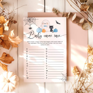 Little Boo Halloween shower baby name race game