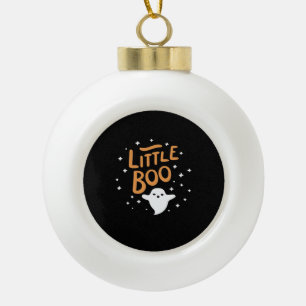 Little Boo, Happy Halloween Vintage Classic Ceramic Ball Christmas Ornament