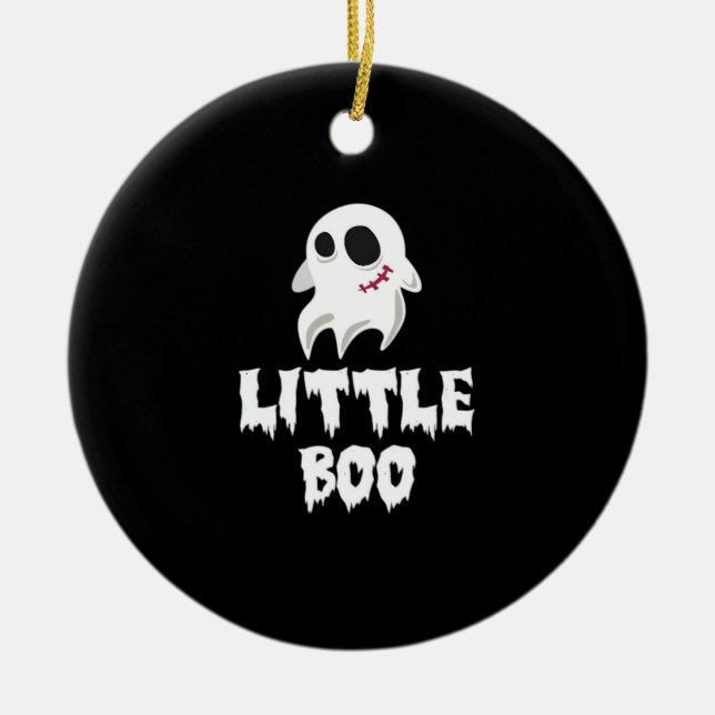 Little Boo In Halloween Cool Graphic Ceramic Ornament (Front)