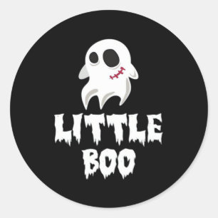 Little Boo In Halloween Cool Graphic Classic Round Sticker