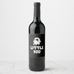 Little Boo In Halloween Cool Graphic Wine Label