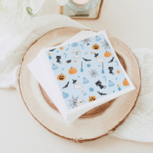 Little Boo is almost due blue baby shower Napkin
