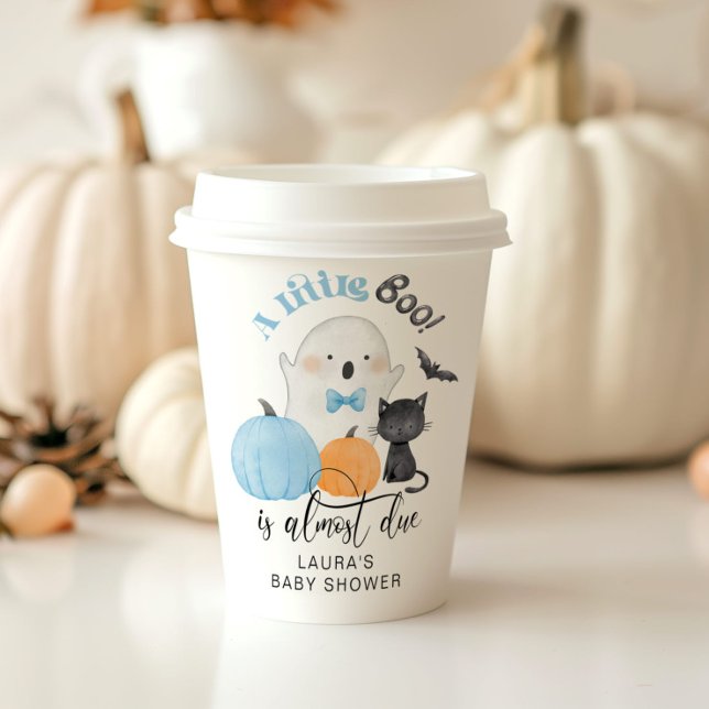 Little Boo is almost due blue baby shower Paper Cups (Creator Uploaded)