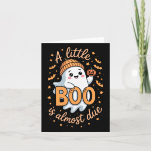 Little Boo Is Almost Due Cute Halloween Pregnancy Card