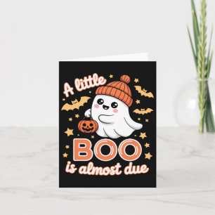 Little Boo Is Almost Due Cute Halloween Pregnancy Card