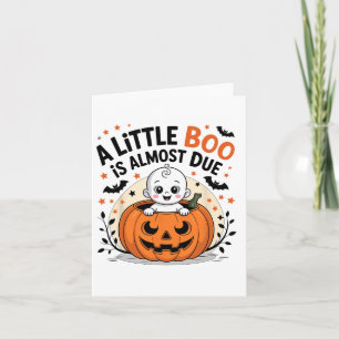 Little Boo Is Almost Due Cute Halloween Pregnancy  Card