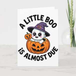 Little Boo Is Almost Due Cute Halloween Pregnancy Card
