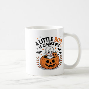 Little Boo Is Almost Due Cute Halloween Pregnancy  Coffee Mug