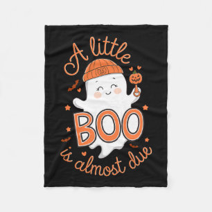Little Boo Is Almost Due Cute Halloween Pregnancy Fleece Blanket
