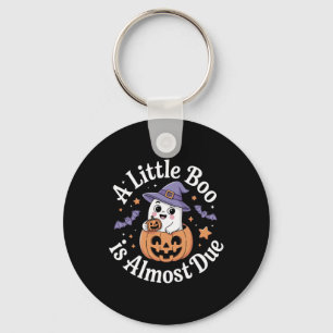 Little Boo Is Almost Due Cute Halloween Pregnancy Key Ring
