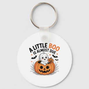 Little Boo Is Almost Due Cute Halloween Pregnancy  Key Ring