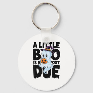 Little Boo Is Almost Due Cute Halloween Pregnancy  Key Ring