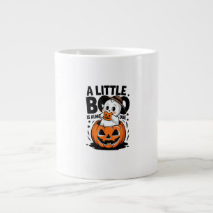 Little Boo Is Almost Due Cute Halloween Pregnancy  Large Coffee Mug