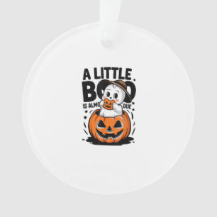 Little Boo Is Almost Due Cute Halloween Pregnancy  Ornament