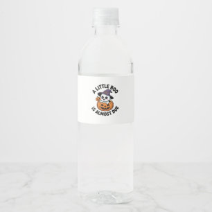 Little Boo Is Almost Due Cute Halloween Pregnancy Water Bottle Label
