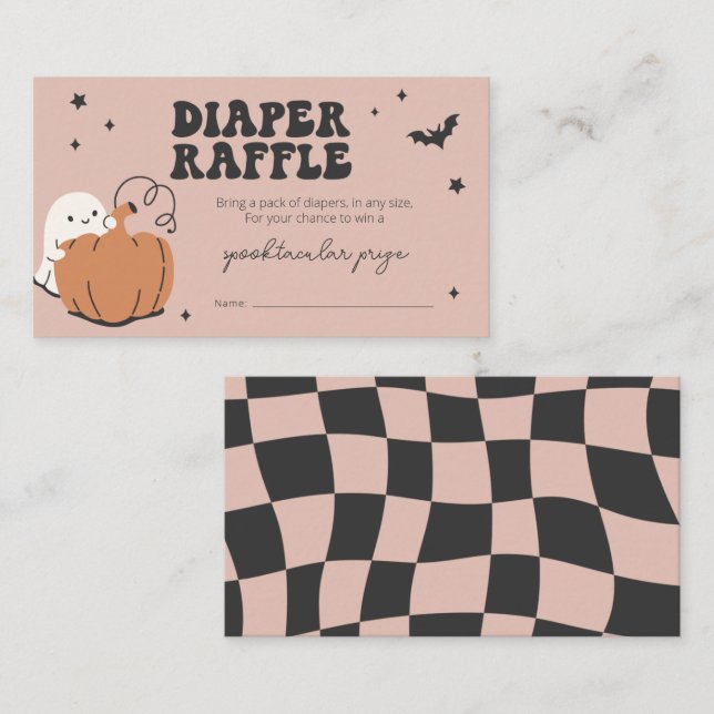 Little Boo is Almost Due Diaper Raffle Card (Front/Back)