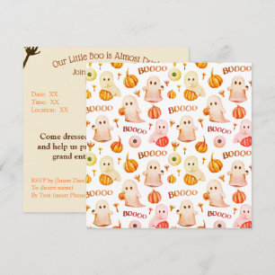 Little Boo is Almost Due Halloween Baby Shower Invitation