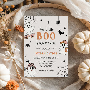 Little Boo is Almost Due Halloween Baby Shower Invitation