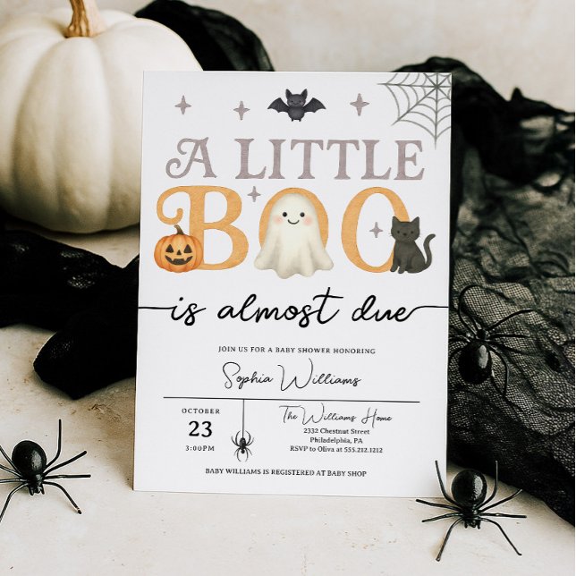 Little Boo is Almost Due Halloween Baby Shower Invitation (Creator Uploaded)