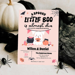 Little Boo is Almost Due Halloween Baby Shower Invitation